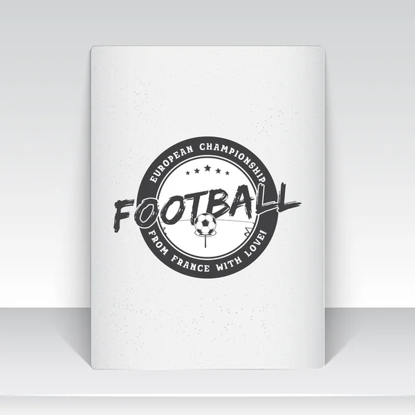 Campeonato de fútbol de Francia. Hora del fútbol. Elementos detallados. Viejo grunge retro vintage. Rasguñado, dañado, efecto sucio. Etiquetas tipográficas, pegatinas, logotipos e insignias . — Vector de stock