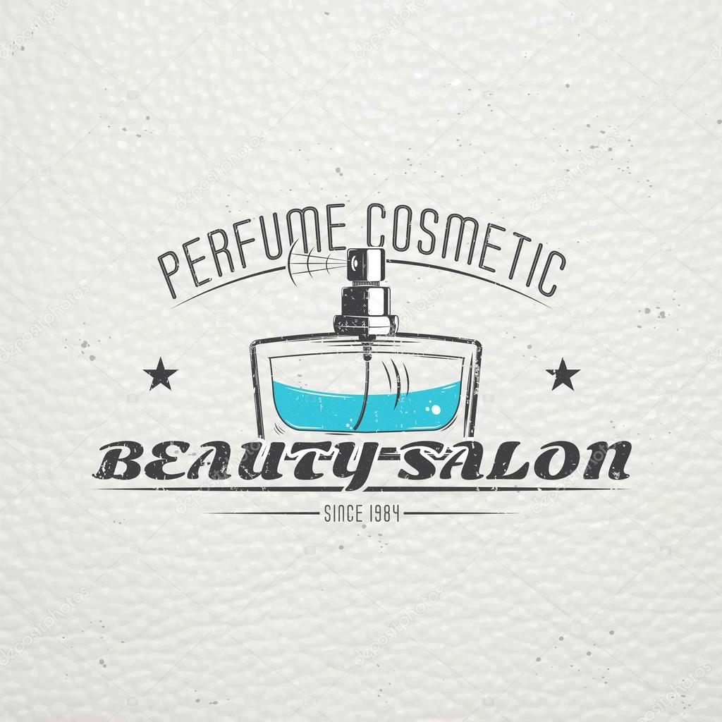 The Fragrance Shop. Exclusive boutique with aromatic oils. Detailed elements. Old retro vintage grunge. Scratched, damaged, dirty effect. Typographic labels, stickers, logos and badges. Flat vector