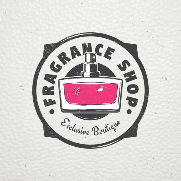 La tienda de fragancias. Boutique exclusiva con aceites aromáticos. Elementos detallados. Viejo grunge retro vintage. Rasguñado, dañado, efecto sucio. Etiquetas tipográficas, pegatinas, logotipos e insignias . — Vector de stock