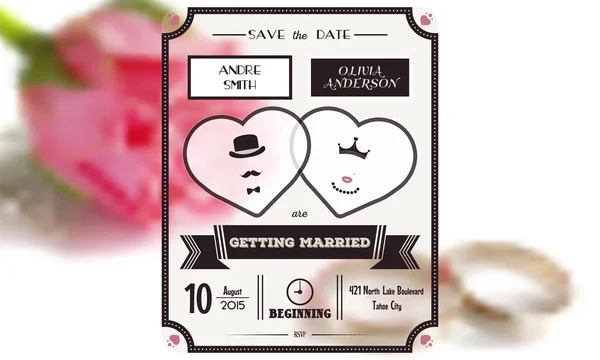 Wedding invitation. Vintage card the template. — Stock Vector