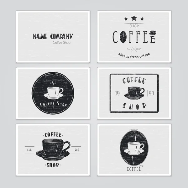 Kaffeehaus. das Essen und der Service. Satz typografischer Etiketten. — Stockvektor