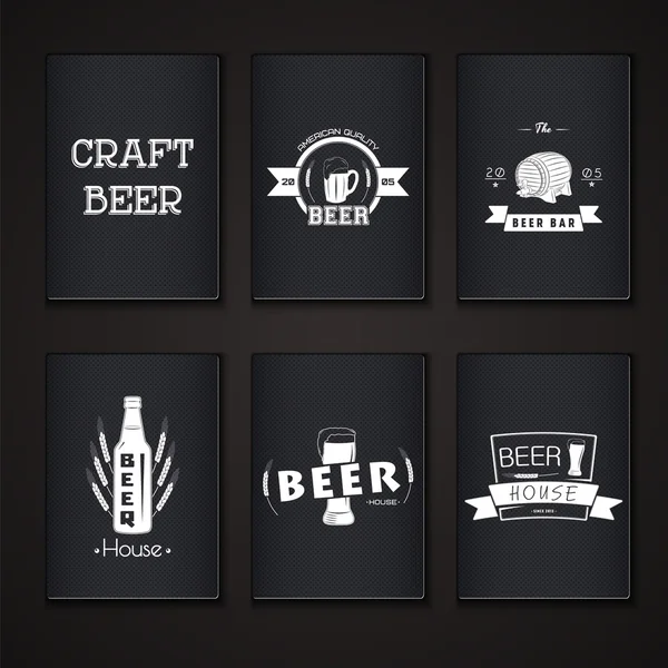 Beer pub set. Brewing typographic labels, logos and badges. — 스톡 벡터