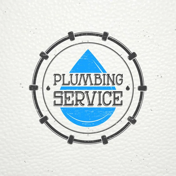 Plumbing service. Home repairs. Repair and maintenance of buildings. Monochrome typographic labels, stickers, logos and badges. — Stockový vektor