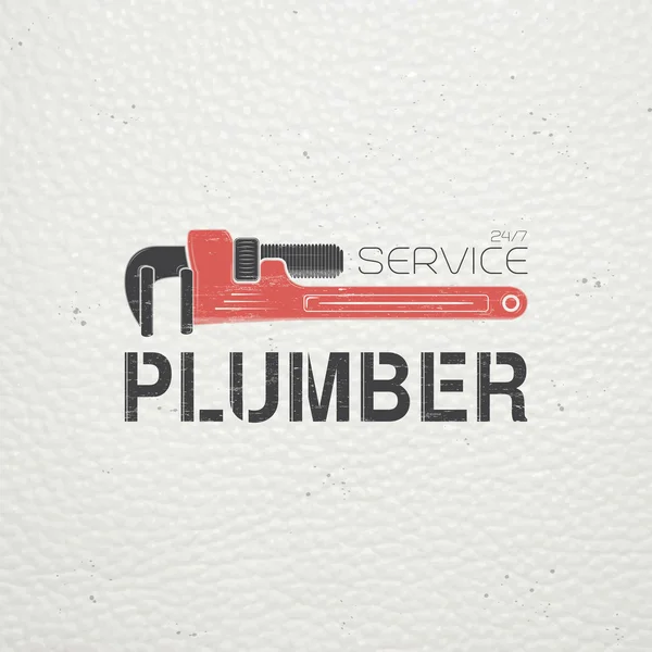 Plumbing service. Home repairs. Repair and maintenance of buildings. Monochrome typographic labels, stickers, logos and badges. — Stockvector