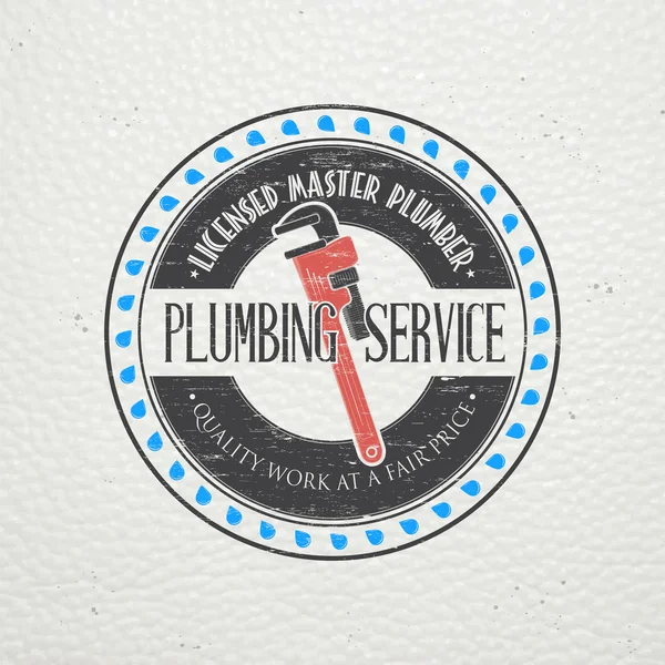 Plumbing service. Home repairs. Repair and maintenance of buildings. Monochrome typographic labels, stickers, logos and badges. — 图库矢量图片
