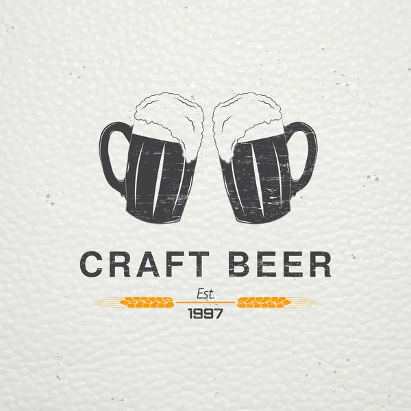 Beer pub. Brewing old school of vintage label. Old retro vintage grunge. Scratched, damaged, dirty effect. Typographic labels, stickers, logos and badges. — Stock Vector