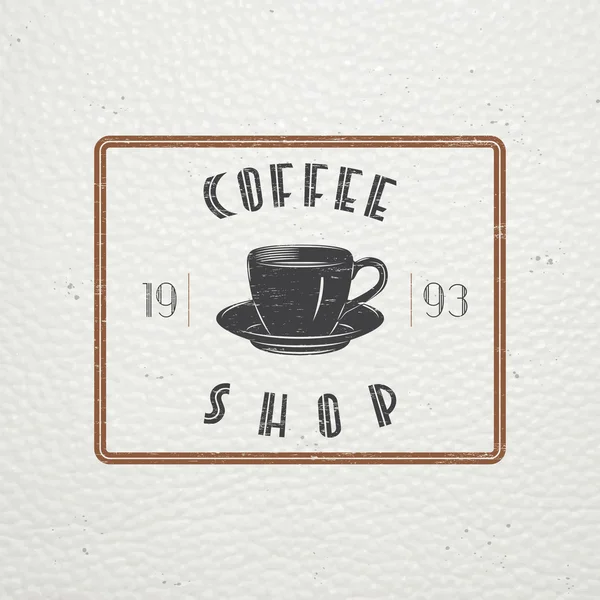 Coffee shop and cafe. The food and service. Old retro vintage grunge. Scratched, damaged, dirty effect. Typographic labels, stickers, logos and badges. — 스톡 벡터