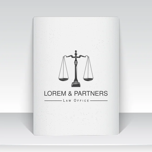 Lawyer services. Law office. The judge, the district attorney, the lawyer of vintage labels. Scales of Justice. Court of law symbol. Sheet of white paper. Typographic labels, stickers, logos and badge — ストックベクタ