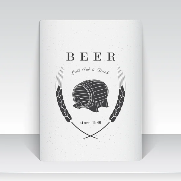 Beer and brewing. Beer festival Oktoberfest. Brewing typographic labels, logos and badges. Sheet of white paper. — Wektor stockowy