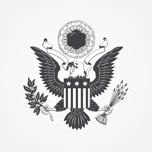 Eagle with shield. Typographic labels, stickers, logos and badges. — Διανυσματικό Αρχείο