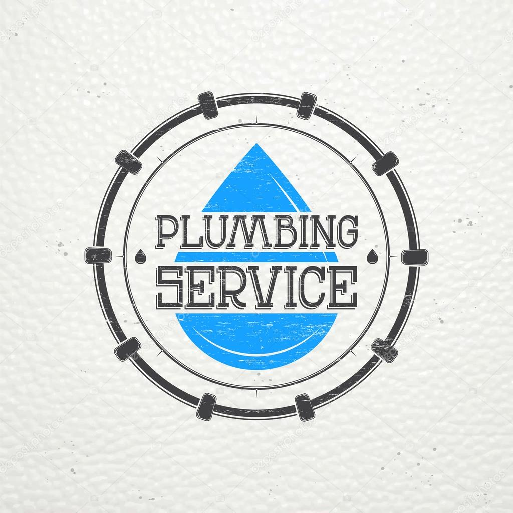 Plumbing service. Home repairs. Repair and maintenance of buildings. Monochrome typographic labels, stickers, logos and badges.