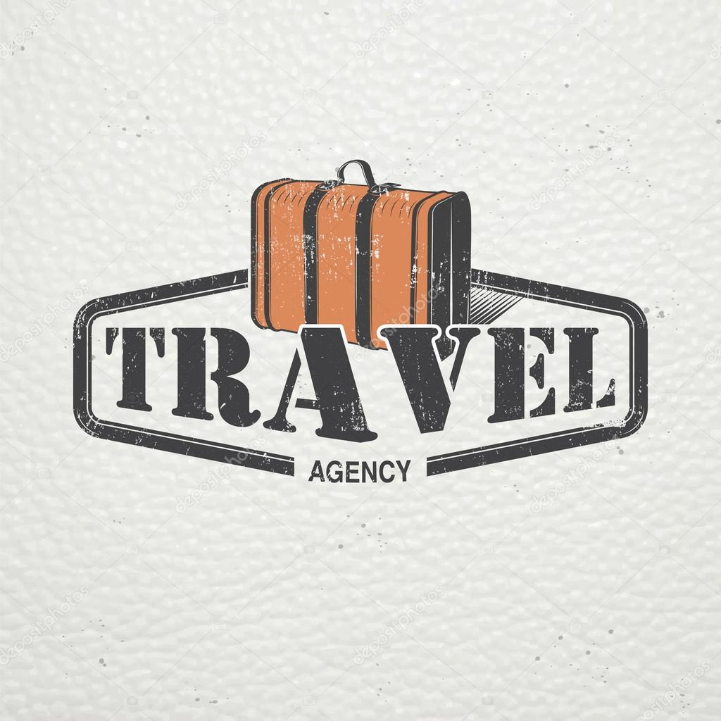 Summer time. Tourist agency. Travel around the world. Detailed elements. Old retro vintage grunge. Scratched, damaged, dirty effect. Typographic labels, stickers, logos and badges. Flat vector