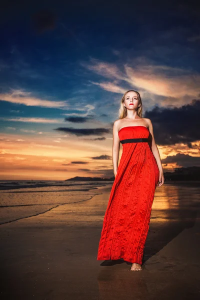 Lady in red — Stock Photo, Image