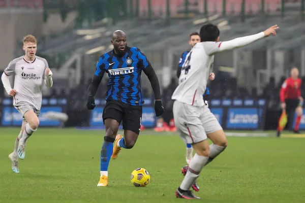 Italia Milano Dicembre 2020 Romelu Lukaku Attaccante Inter Attacca Area — Foto Stock