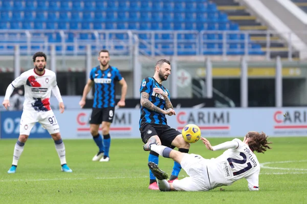 Italy Milan January 2021 Marcelo Brozovic Inter Midfielder Fights Ball — Stock Photo, Image