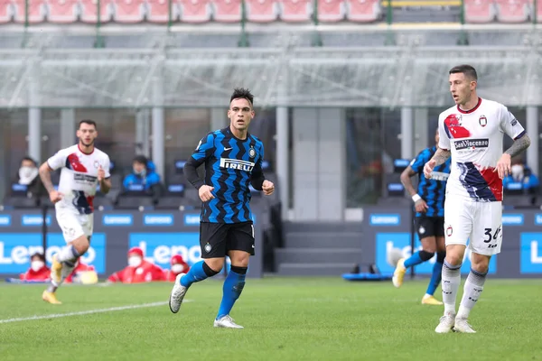 Italy Milan January 2021 Lautaro Martinez Inter Striker Crotone Penalty — Stock Photo, Image