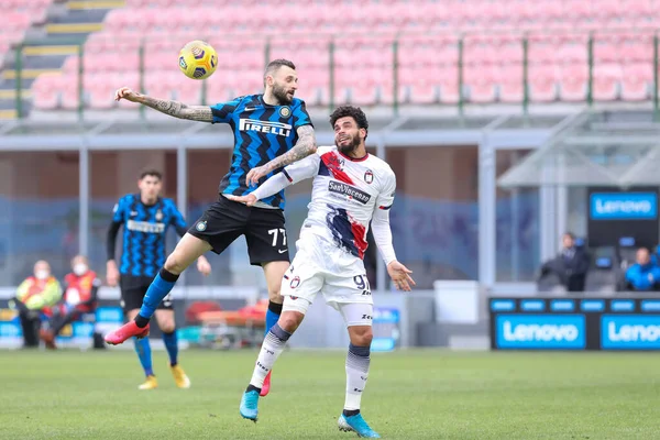 Italia Milano Gennaio 2021 Marcelo Brozovic Inter Centrocampista Testa Battaglia — Foto Stock