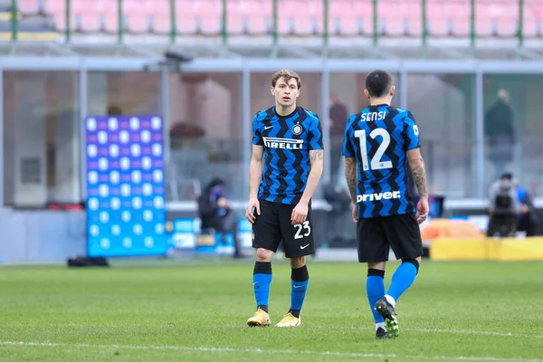 Italia Milano Gennaio 2021 Nicolo Barella Inter Centrocampista Attesa Calcio — Foto Stock