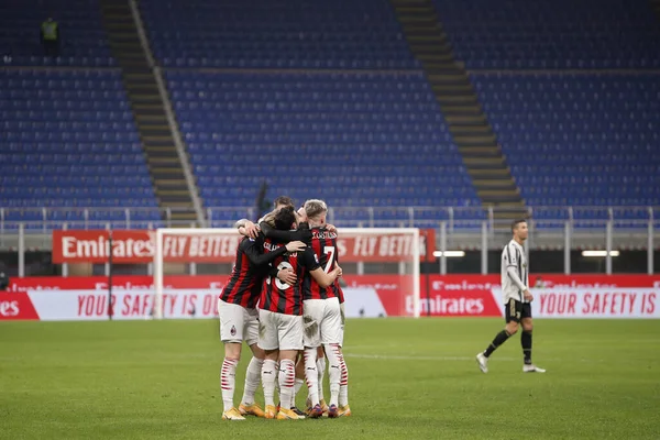 Italien Mailand Januar 2021 Davide Calabria Verteidiger Von Milan Feiert — Stockfoto