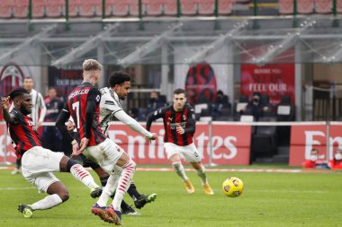 İtalya, Milan, 6 Ocak 2021: Weston Mckennie (Juventus orta saha oyuncusu), AC MILAN JUVENTUS, Serie A 2020-2021, San Siro Stadyumu 'nda ikinci yarıda gol attı.