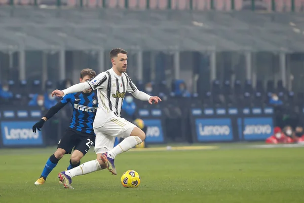 Italië Milaan Januari 2021 Aaron Ramsey Juventus Midfielder Loopt Eerste — Stockfoto