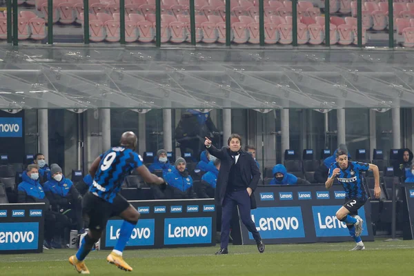 Italy Milan January 2021 Antonio Conte Inter Manager Gives Advices — Stock Photo, Image