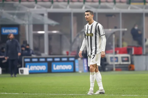 Talya Milan Ocak 2021 Cristiano Ronaldo Juventus Forvet Inter Juventus — Stok fotoğraf