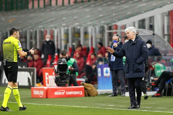 Italia Milán Enero 2021 Gianpiero Gasperini Gerente Atalanta Disculpa Con — Foto de Stock