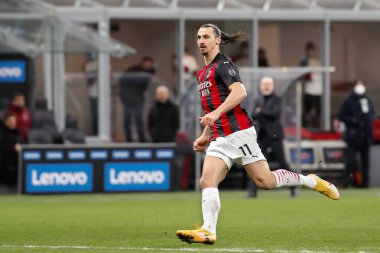 İtalya, Milan, 26 Ocak 2021: Zlatan Ibrahimoviç (Milan forvet) FC INTER - AC MILAN, QF Coppa Italia 2020-2021, San Siro stadı