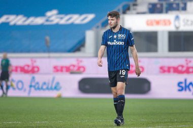 İtalya, Bergamo, 6 Şubat 2021: Berat Djimsiti (Atalanta defans oyuncusu) ikinci yarıda ATALANTA - TORINO, Serie A 2020 / 2021, Gewiss Stadyumu,