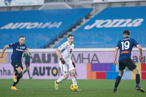 Italia Bérgamo Febrero 2021 Andrea Belotti Delantero Torino Ataca Área — Foto de Stock