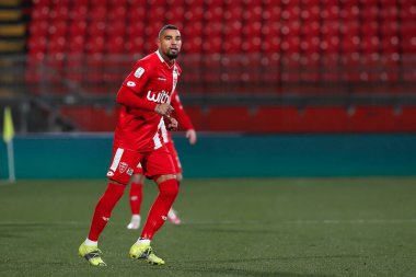 İtalya, Monza, 12 Şubat 2021: Antonio Barilla (Monza orta saha oyuncusu) futbol maçının ilk yarısında gol atan AC MONZA, PISA, Serie B 2020-2021 Day23 _ U-Power Stadyumu