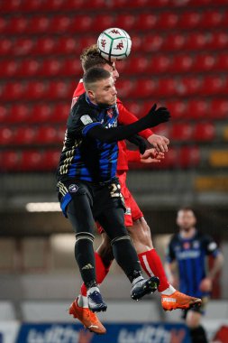 İtalya, Monza, 12 Şubat 2021: Davide Frattesi (Monza orta saha oyuncusu) futbol maçının ilk yarısında ön sahada AC MONZA - PISA, Serie B 2020-2021 Day23 _ U-Power Stadyumu