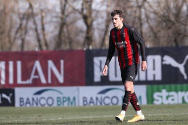 İtalya, Milan, 14 Şubat 2021: Marco Nasti (Milan forvet) futbol maçının ilk yarısında AC MILAN, EMPOLI, Primavera1 2020-2021, Centro Vismara