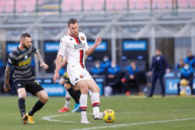 İtalya, Milan, 28 Şubat 2021: Kevin Strootman (Ceneviz orta saha oyuncusu) FC INTER - GENOA, Serie A 2020-2021 Gün 24, San Siro Stadyumu