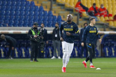 İtalya, Parma, 4 Mart 2021: Romelu Lukaku (Inter forvet) futbol maçı öncesi PARMA-FC INTER, Serie A 2020-2021, Tardini stadyumu,