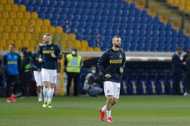 İtalya, Parma, 4 Mart 2021: Marcelo Brozoviç (orta saha oyuncusu) futbol maçı öncesi PARMA-FC INTER, Serie A 2020-2021, Tardini stadyumu,