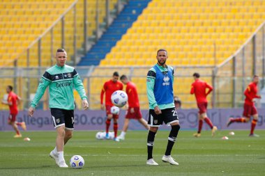 İtalya, Parma, 14 Mart 2021: Hernani jr (Parma orta saha oyuncusu) futbol maçı öncesi PARMA - AS ROMA, Serie A 2020 / 2021 Gün 27, Tardini Stadyumu