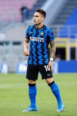 İtalya, Milan, 7 Nisan 2021: Lautaro Martinez (Inter forvet) FC INTER - SASSUOLO, Serie A 2020-2021 kurtarma günü San Siro Stadyumu, 28.
