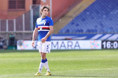 İtalya, Genova, 17 Nisan 2021: Tommaso Augello (Sampdoria defans oyuncusu) futbol karşılaşması SAMPDORIA - HELLAS VERONA, Serie A 2020-2021 gün 31, Ferraris Stadyumu