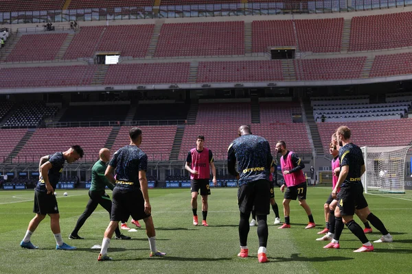 Italy Milan April 2021 Inter Starting Line Pregame Football Match — Stock Photo, Image