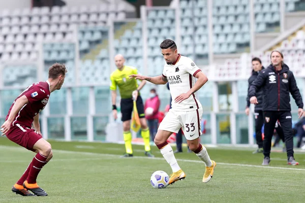 Italy Turin April 2021 Bruno Peres Roma Midfielder Takes Ball — Stock Photo, Image