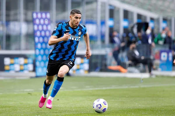 Italia Milán Mayo 2021 Achraf Hakimi Inter Defender Corre Por — Foto de Stock