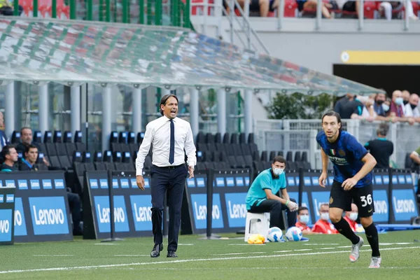 Italia Milán Ago 2021 Simone Inzaghi Inter Manager Consejos Desde — Foto de Stock