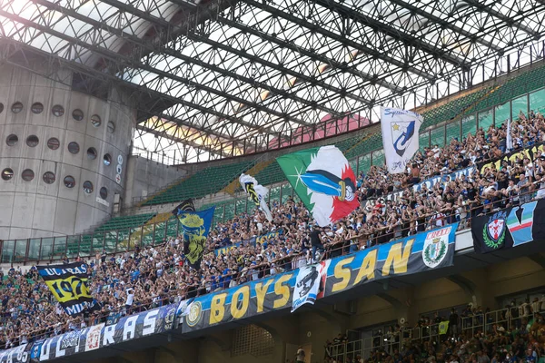 Italia Milano Agosto 2021 Tifosi Dell Inter Tribuna Durante Partita — Foto Stock