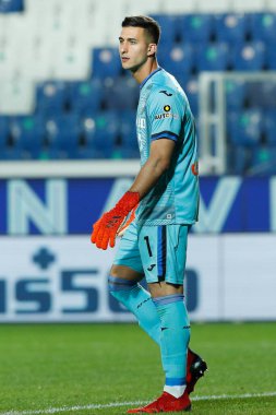 İtalya, Bergamo, 21 Eylül 2021: Juan Musso (Atalanta kalecisi) ATALANTA - SASSUOLO, Serie A 2021-2022 Day5, Gewiss Stadyumu 'nda ikinci yarıda gol bölgesinde