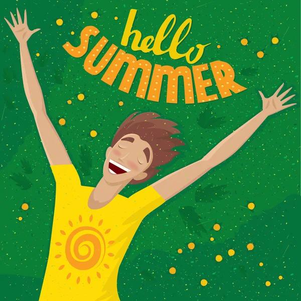 Pria yang berbaring di rumput Stok Ilustrasi 