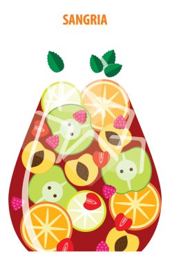 Sangria cam içinde beyaz