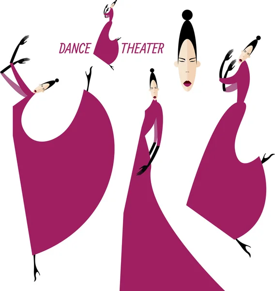 Collection de femmes dansantes — Image vectorielle