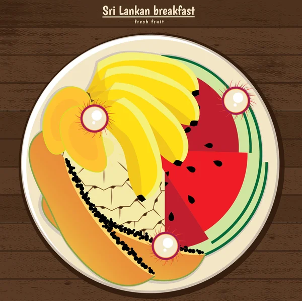 Ланкийский завтрак — стоковый вектор